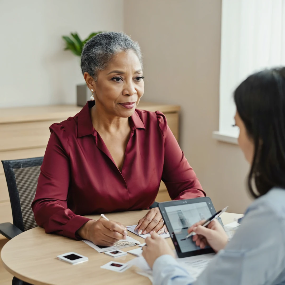 An older adult being supported through a conversation related to best books for seniors with dementia