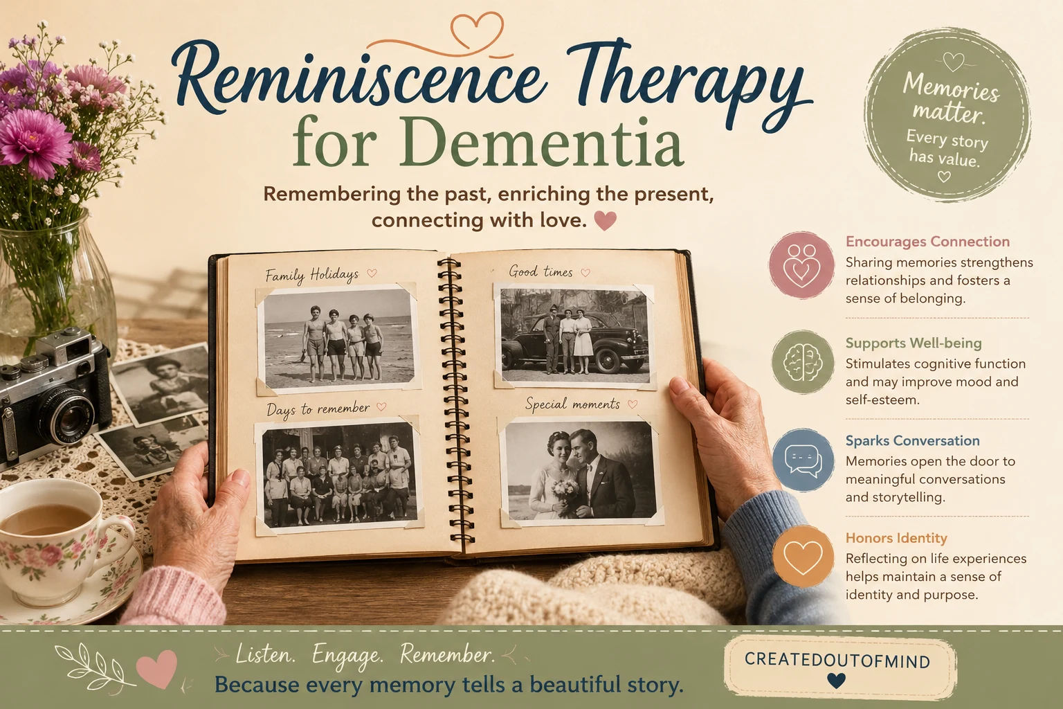 A family caregiver with a loved one with dementia, in a moment related to best books, movies, and reading materials for